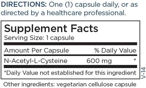 Metabolic Maintenance NAC - 600mg Pure N-Acetyl-L-Cysteine Supplement - Detox, Liver + Antioxidant Glutathione Support, No Fillers (60 Capsules) in Kuwait