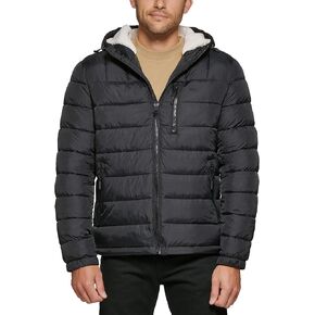 Levi's Men's Quilted Puffer with Sherpa Lined Hood