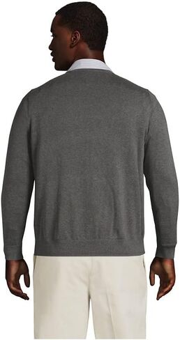 Lands' End Men's Classic Fit Fine Gauge Supima Cotton V-Neck Sweater in Saudi Arabia