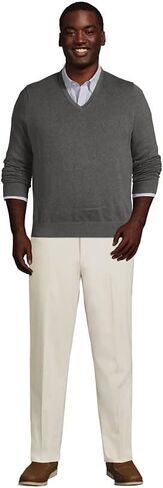 Lands' End Men's Classic Fit Fine Gauge Supima Cotton V-Neck Sweater in Saudi Arabia