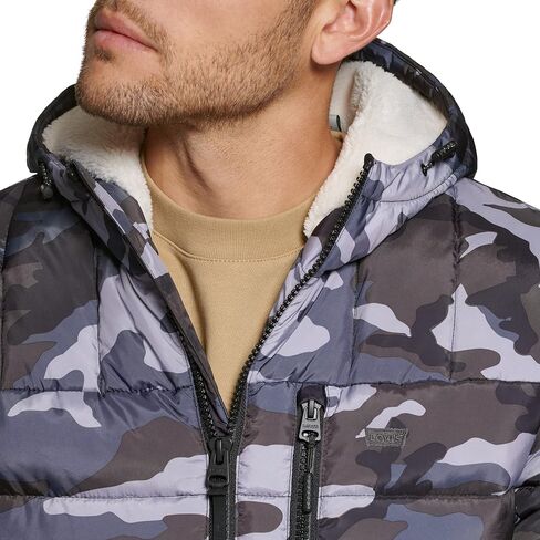Levi's Men's Quilted Puffer with Sherpa Lined Hood in Saudi Arabia