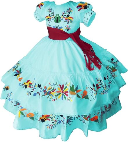Mollybridal 2022 Colorful Flower Embroidery Little Girls Pageant Prom Quinceanera Dresses for Toddler Infant Ball Gown in Kuwait