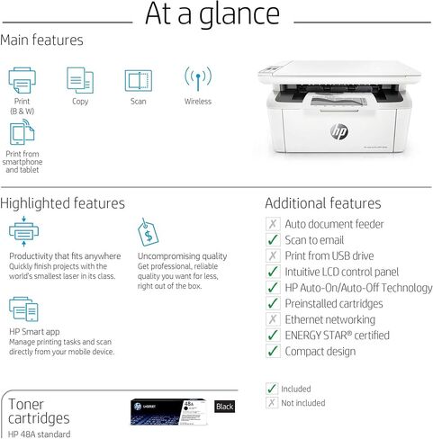 طابعة ليزر HP Laserjet Pro M29w الكل في واحد لاسلكية أحادي اللون مع طباعة للهاتف المحمول (Y5S53A) (تجديد) in Kuwait