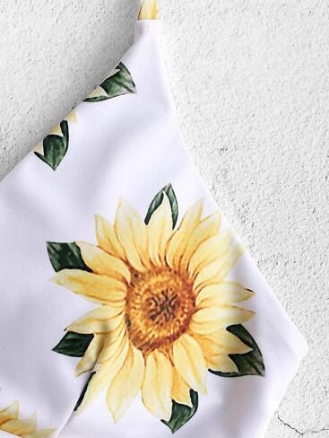 ZAFUL المرأة مثير مثلث مجموعة البكيني الأزهار طباعة السباغيتي حزام 2 قطعة ملابس السباحة تقاطعات عالية قطع ثوب السباحة in Kuwait