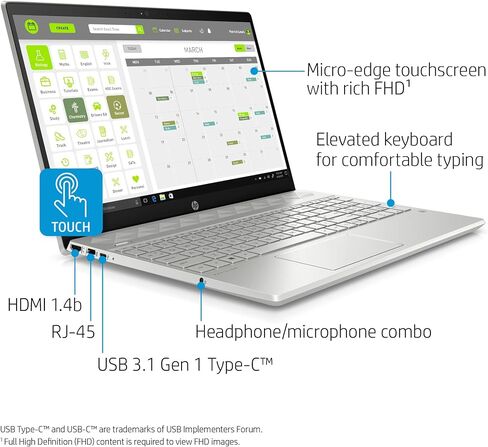 HP Pavilion 15.6-inch Touchscreen FHD(1920x1080) IPS Laptop PC, 10th Gen Quad Core Intel i7-1065G7 Processor, 12GB DDR4, 1TB HDD, Bluetooth, HDMI, B&O Play Audio, Backlit Keyboard, Windows 10 Home in Kuwait