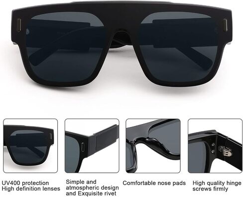 Karsaer Oversized Vintage Aviator Shield Sunglasses Women Men Retro Sun Glasses UV400 protection K7121 in Saudi Arabia