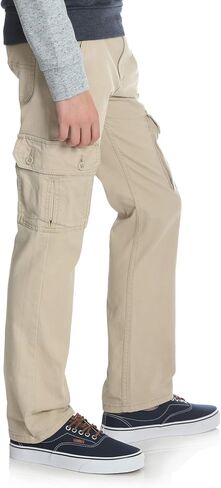 Wrangler Boys' Premium Stretch Cargo Pants + Adjustable Waistband (Buff Tan) in Saudi Arabia