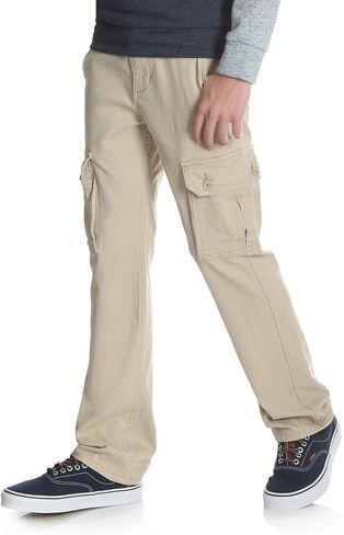 Wrangler Boys' Premium Stretch Cargo Pants + Adjustable Waistband (Buff Tan) in Saudi Arabia