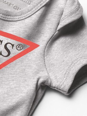 GUESS baby-boys Organic Cotton Jersey Screen Print Logo Short Sleeve Bodysuit in Saudi Arabia