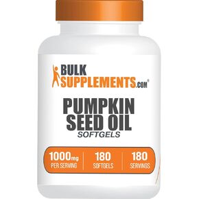 BulkSupplements.com Pumpkin Seed Oil Softgels - Pumpkin Seed Oil Supplement, Pumpkin Seed Oil 1000mg - Herbal Supplement, Gluten Free, 1 Softgel per Serving, 240 Count (Pack of 1) in Kuwait