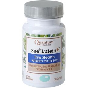 Quantum Health See Lutein+, Lutein & Zeaxanthin Eye Supplement, with Eye Vitamins C and E, Helps Maintain Overall Eye Health - 30 Softgels, 30-Day Supply