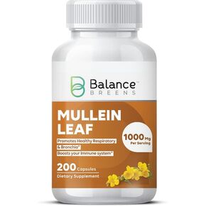 Mullein Leaf 1000 mg Supplement, 200 Count - Support Respiratory & Bronchial Health and Build Natural Immune Function in Kuwait