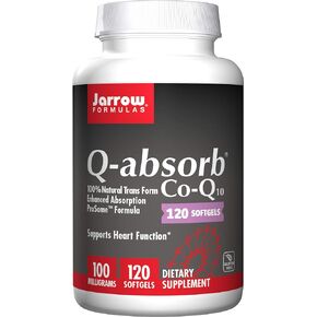 Jarrow Formulas Q-Absorp Co-Q10 100 مجم - 120 كبسولة هلامية - عالي الامتصاص Co-Q10 - دعم مضاد للأكسدة لإنتاج طاقة الميتوكوندريا وصحة القلب والأوعية الدموية - ما يصل إلى 120 حصة in Kuwait
