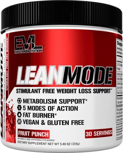 مسحوق دعم فقدان الوزن من LeanMode - مسحوق ممتاز غير محفز لحرق الدهون الحرارية ودعم عملية التمثيل الغذائي مع CLA أسيتيل L-كارنيتين ومستخلص الشاي الأخضر وغاركينيا كامبوجيا - لكمة الفاكهة in Kuwait