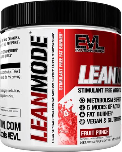 مسحوق دعم فقدان الوزن من LeanMode - مسحوق ممتاز غير محفز لحرق الدهون الحرارية ودعم عملية التمثيل الغذائي مع CLA أسيتيل L-كارنيتين ومستخلص الشاي الأخضر وغاركينيا كامبوجيا - لكمة الفاكهة in Kuwait