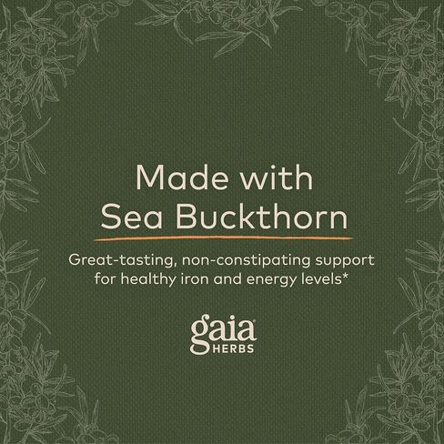 Gaia Herbs Plant Force Liquid Iron - Vegetarian Iron Supplement to Help Maintain Healthy Iron & Energy Levels - with Star Anise, Sea Buckthorn, Beet Root, Dandelion & Nettle - 8.5 Fl Oz (25 Servings) in Saudi Arabia