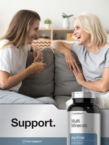 Multi Minerals Supplement | 250 Capsules | Iron Free | Daily Mineral Complex for Men and Women | Non-GMO & Gluten Free | by Horbaach in Saudi Arabia