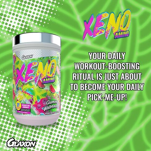 Glaxon Xeno Amino V3 Essential Sequenced Amino Acids – 10g of BCAA & EAA + Hydrating Electrolytes – Muscle Recovery & Joint Support for Men & Women – Great Taste (Gummy Watermelon) in Kuwait