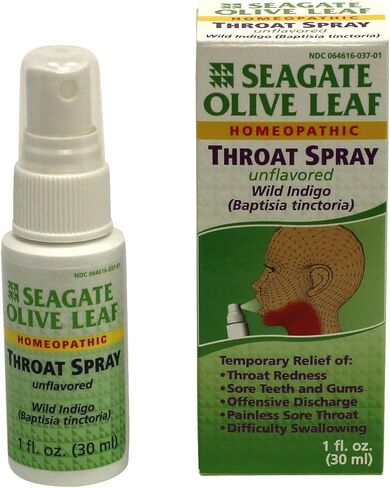 Seagate Products Homeopathic Olive Leaf Unflavored Throat Spray (Pack of 1) 1 Ounce in Saudi Arabia