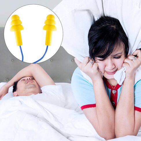 25 Pairs Corded Ear Plugs Silicone Waterproof Ear Plugs with Cords for Sleeping Snoring Swimming Shooting, Reusable Ear Plugs Noise Cancelling and Hearing Protection in Saudi Arabia