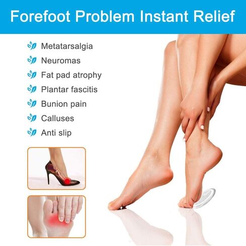Premium Metatarsal Pads, Soft Ball of Foot Cushions,Reduce Foot Pain and Provide Support, Suit for Men Women & All Shoes Types（10Pcs） in Saudi Arabia