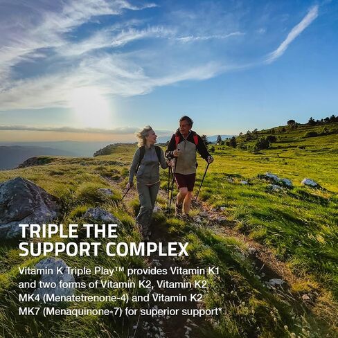 Vitamin K Triple Play (Vitamin K2 MK7 / Vitamin K2 MK4 / Vitamin K1) Full Spectrum Complex Vitamin K Supplement, 180 Capsules in Saudi Arabia