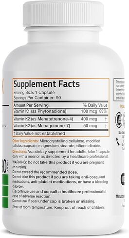 Vitamin K Triple Play (Vitamin K2 MK7 / Vitamin K2 MK4 / Vitamin K1) Full Spectrum Complex Vitamin K Supplement, 180 Capsules in Saudi Arabia
