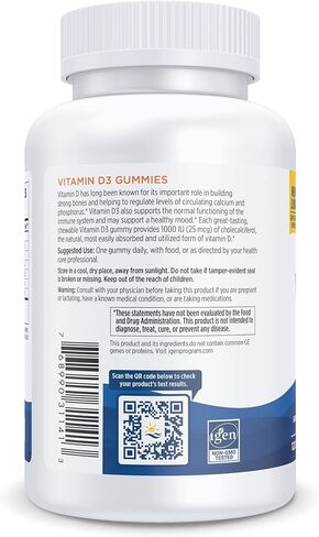 علكات فيتامين د3 من Nordic Naturals، التوت البري - 120 علكة - 1000 وحدة دولية فيتامين د3 - ​​مذاق رائع - عظام صحية، مزاج ووظيفة الجهاز المناعي - غير معدلة وراثيًا - 120 حصة in Kuwait