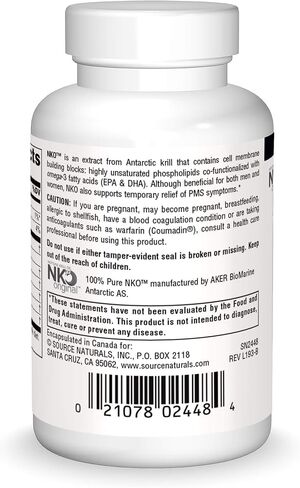 Source Naturals زيت Nko Neptune Krill 1000 مجم جل ناعم - 90 كبسولة هلامية in Saudi Arabia