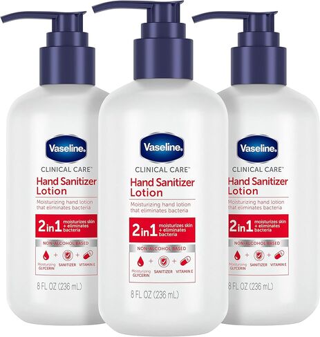 لوشن مطهر لليدين من فازلين كلينيكال كير 2 في 1، 3 قطع للعناية بالبشرة المرطبة، يرطب ويزيل البكتيريا، 8 أونصة in Kuwait