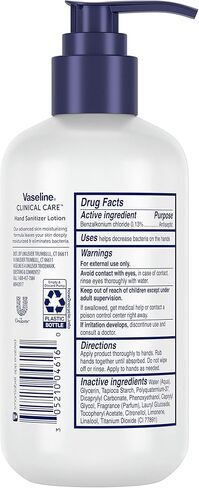 لوشن مطهر لليدين من فازلين كلينيكال كير 2 في 1، 3 قطع للعناية بالبشرة المرطبة، يرطب ويزيل البكتيريا، 8 أونصة in Kuwait