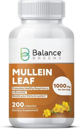 Mullein Leaf 1000 mg Supplement, 200 Count - Support Respiratory & Bronchial Health and Build Natural Immune Function in Kuwait