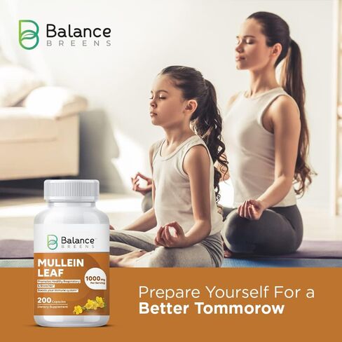 Mullein Leaf 1000 mg Supplement, 200 Count - Support Respiratory & Bronchial Health and Build Natural Immune Function in Kuwait