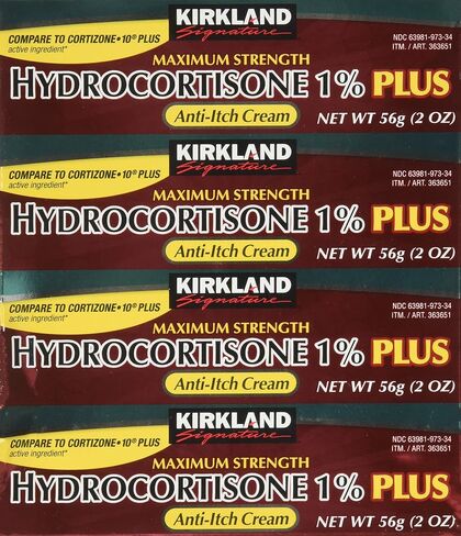 Kirkland Signature Maximum Strength Hydrocortisone Cream 1% with Aloe, 2-ounce (pack of 4) in Saudi Arabia