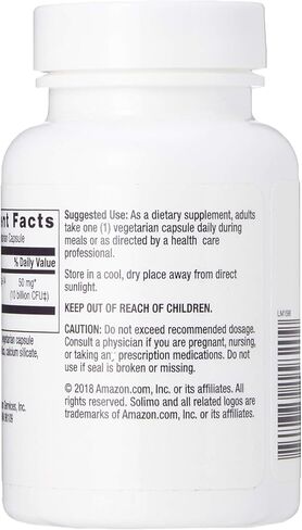 علامة أمازون التجارية - كبسولة بروبيوتيك سوليمو اليومية، 10 مليار ثقافة نشطة، تدعم صحة الجهاز الهضمي والأمعاء، 60 قطعة (كمية تكفي لمدة شهرين) in Kuwait