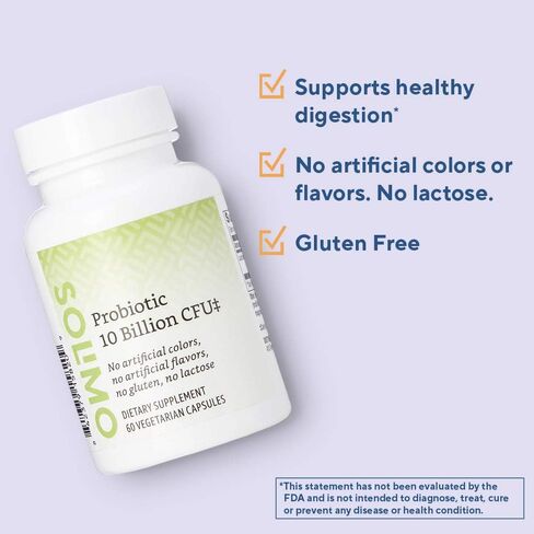 علامة أمازون التجارية - كبسولة بروبيوتيك سوليمو اليومية، 10 مليار ثقافة نشطة، تدعم صحة الجهاز الهضمي والأمعاء، 60 قطعة (كمية تكفي لمدة شهرين) in Kuwait