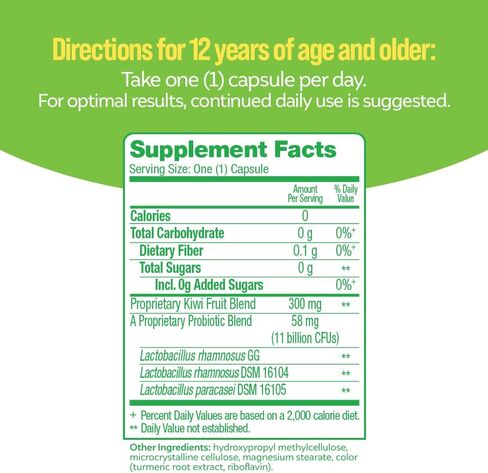 كالتشريل بروبيوتيك + الياف بريبايوتيك المتقدمة الانتظام، تساعد على استعادة الانتظام وتقليل الإمساك العرضي والغازات والانتفاخ*، خالية من الغلوتين وغير معدلة وراثيا، 30 قطعة، متعددة in Kuwait