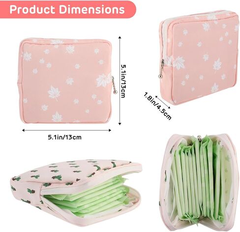 3Pcs Period Bag, Sanitary Pad Storage Bag Samll Period Pouch for Purse Cute Menstrual Period Bag Tampon Pad Holder for Purse, Tampon Organizer Pouch, Feminine Care Period Bags for Teen Girls School in Kuwait