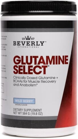 بيفرلي انترناشونال جلوتامين سيليكت، 60 حصة. تركيبة L-Glutamine والأحماض الأمينية ذات الجرعات السريرية للعضلات الخالية من الدهون والتعافي. مسحوق خالي من السكر. BCAA. in Kuwait