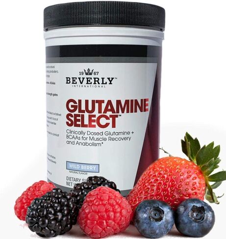 بيفرلي انترناشونال جلوتامين سيليكت، 60 حصة. تركيبة L-Glutamine والأحماض الأمينية ذات الجرعات السريرية للعضلات الخالية من الدهون والتعافي. مسحوق خالي من السكر. BCAA. in Kuwait