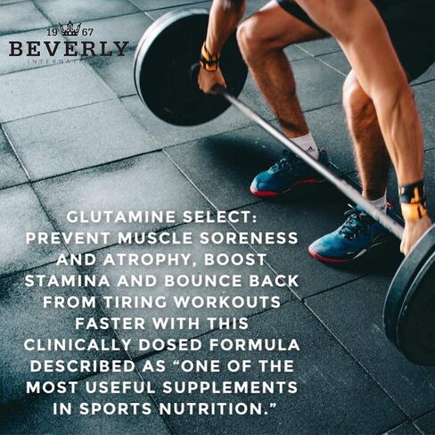 بيفرلي انترناشونال جلوتامين سيليكت، 60 حصة. تركيبة L-Glutamine والأحماض الأمينية ذات الجرعات السريرية للعضلات الخالية من الدهون والتعافي. مسحوق خالي من السكر. BCAA. in Kuwait