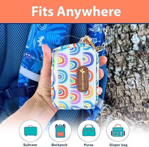 KEEP>GOING KeepGoing Small Travel First Aid Kit Kids – 60 Pc. Mini First Aid Kit for Purse, Diaper Bag, & Backpack with Latex-Free Bandages – 4 Oz., & 4.5 x 3.5 x 2 In, TSA-Approved in Kuwait