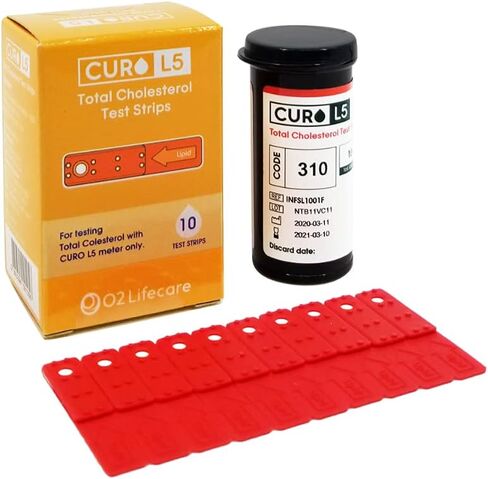 CURO L5 Blood Cholesterol Test Strips Includes Total Cholesterol Test Strips 10 ea (Device NOT Included) in Saudi Arabia
