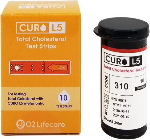 CURO L5 Blood Cholesterol Test Strips Includes Total Cholesterol Test Strips 10 ea (Device NOT Included) in Saudi Arabia