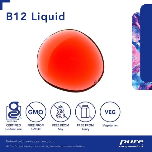 Pure Encapsulations B12 Liquid | 1,000 mcg Vitamin B12 (Methylcobalamin) Supplement to Support Nerves, Immune Health, Energy, and Cognitive Function* | 1 fl. oz. in Saudi Arabia