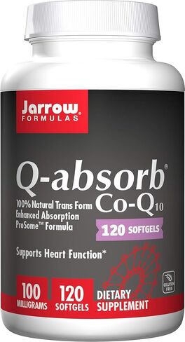 Jarrow Formulas Q-Absorp Co-Q10 100 مجم - 120 كبسولة هلامية - عالي الامتصاص Co-Q10 - دعم مضاد للأكسدة لإنتاج طاقة الميتوكوندريا وصحة القلب والأوعية الدموية - ما يصل إلى 120 حصة in Kuwait