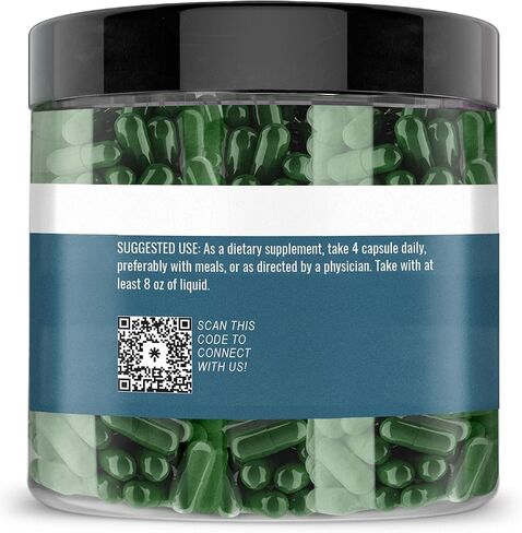 Earthborn Elements Spirulina 200 Capsules, Pure & Undiluted, No Additives in Saudi Arabia