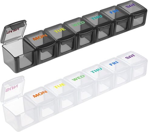 Weekly Organizer 2Pack Large Travel 7 Day Medicine Organizer for Daily Pills Fish Oil or Supplements Clear Personal Easy to Clean Durable Box (Blue+Green) in Saudi Arabia