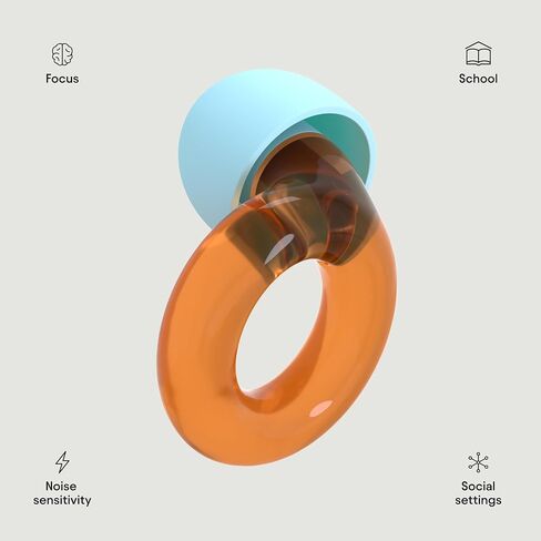 Loop Engage Kids Earplugs (6-12 yrs) – Reusable Noise Sensitivity Ear Plugs for Home, School, Playtime & Beyond | Kids Ear Plugs for Focus, Anxiety & Stress | 16dB & NRR 7 Filtered Noise Reduction in Kuwait