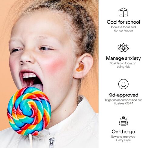 Loop Engage Kids Earplugs (6-12 yrs) – Reusable Noise Sensitivity Ear Plugs for Home, School, Playtime & Beyond | Kids Ear Plugs for Focus, Anxiety & Stress | 16dB & NRR 7 Filtered Noise Reduction in Kuwait